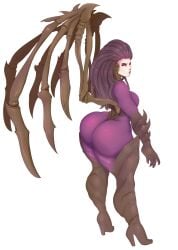 1girls ass ass_focus blizzard_entertainment breasts dat_ass embarrassed female female_only high_heel_boots high_heels huge_ass medium_breasts organic_high_heels queen_of_blades sarah_kerrigan solo solo_female starcraft sunnysundown zerg