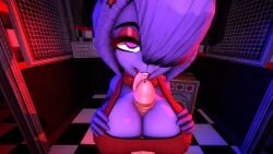 1boy 1girls 3d anthro blowjob bonfie bonfie_(cryptia) bonnie_(cally3d) bonnie_(fnaf) breast breasts cally3d clazzey clothed clothing cryptiacurves fazclaire's_nightclub female five_nights_at_freddy's fnaf fredina's_nightclub furry holding_breast licking_penis looking_at_viewer loverofmemes paizuri penis pov pov_eye_contact scottgames sfm straight titjob tongue