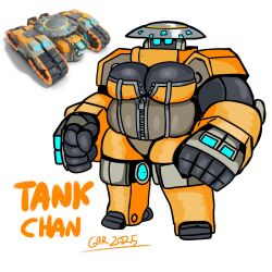 big_belly big_breasts blue_eyes bulky bulky_female chubby_belly gameboyred gijinka kirby_(series) kirby_air_ride kirby_air_riders machine machine_girl reference reference_image robot robot_girl tank_star