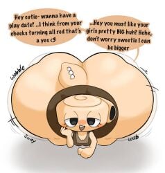 ass at booty curvy cute dandy's_world dandys_world dinosaur enormous face fat fossil giant horny looking looking_at_viewer scared sexy shelly_(dandy's_world) thick thighs viewer