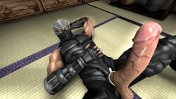 3d 3d_(artwork) abs big_arms big_dick big_pecs big_penis dasalove dead_or_alive dojo green_eyes laying_down male male_focus male_only mask masked masked_male monster_cock muscular muscular_male ninja ninja_gaiden proud proud_of_his_cock render ryu_hayabusa sfm source_filmmaker team_ninja