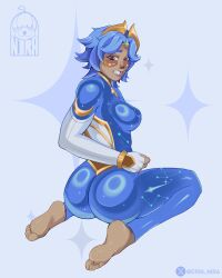 1nonbinary ass ass_focus blue_hair bodysuit brown_eyes bubble_butt celestial_venture chipped_tooth dark_skin erinnira feet feet_up foot_fetish foot_focus huge_ass latex looking_back muscular nonbinary overwatch overwatch_2 shiny shiny_clothes sitting solo solo_focus sweaty_feet thick_ass thick_thighs thighs tight_clothes tight_clothing tight_fit venture