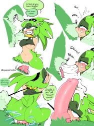 3:4 afrosoricid anthro archie_comics ass big_breasts big_penis blue_eyes bodily_fluids breasts collar comic cum cum_in_hair dialogue dominant dominant_male duo ear_piercing ear_ring electrogenesis electrostimulation english_text erection eulipotyphlan fangs female female_penetrated french_kissing fur genital_fluids genitals green_body green_fur grey_body grey_fur hair hedgehog hi_res idw_publishing interspecies kissing knot knot_lick leash leash_pull leashed_collar licking male male/female male_penetrating male_penetrating_female mammal oral penetration penile penile_penetration penis penis_in_vagina penis_lick piercing quavernsfw ring_piercing saliva saliva_string scourge_the_hedgehog scourge_the_werehog scourgeedits sega sex sharp_teeth sonic_(series) sonic_the_hedgehog_(archie) sonic_the_hedgehog_(comics) sonic_the_hedgehog_(idw) sonic_the_hedgehog_(series) sonic_unleashed speech_bubble submissive submissive_anthro submissive_female surge_the_tenrec teeth tenrec text third-party_edit tongue vaginal_penetration werecreature wereeulipotyphlan werehog