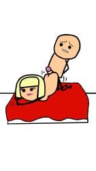 ass bangs bed blonde_hair comic cyanide_and_happiness doggy_style eyelashes female lipstick mindclip youtube