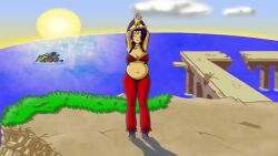 belly_dancer dancer dancing enjoying_pregnancy humanoid pregnant pregnant_female purple_hair purple_hair_female shantae shantae_(character) tagme video wayforward