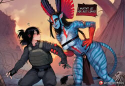 1futa 1futanari 2girls ? abs ai_generated alien alien_girl alien_humanoid areola areolae aroused aroused_face athletic athletic_female avatar avatar:_fire_and_ash big_ass big_butt big_thighs black_hair blue_body blue_skin blush body_paint breasts bulge bulge_through_clothing bulge_under_clothes caption comic comic_page comics curvy curvy_body curvy_female curvy_figure english english_text fangs female female_focus futa futanari grabbing grabbing_hand hand_grab hand_on_hip heart heart_symbol hoorpy hourglass_figure james_cameron's_avatar long_hair mammal mammal_humanoid milf military military_uniform muscular muscular_female na'vi not_furry nude outdoors patreon_logo patreon_username petite petite_body petite_breasts petite_female sexy sexy_body sexy_pose sitting standing story tail tall_female taller_female text thick_thighs thighs varang varang_(avatar) voluptuous voluptuous_female