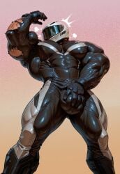 1boy abs ai_generated biceps big_biceps big_bulge big_muscles bodysuit bulge bulge_grab flexing flexing_bicep gloves gradient_background grope groping groping_self groping_through_clothes growth helmet human humanoid male male_only mask masked masked_male motorcycle_helmet motorcycle_suit muscle_growth muscular muscular_arms muscular_male muscular_thighs pecs racing_suit simple_background skin_tight solo suprised tearing_clothes visible_breath