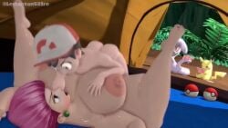 1boy 1girls 2026 3d 3d_animation balls big_balls big_breasts breasts brown_hair camping character_request completely_naked completely_naked_male day female hat jessie_(pokemon) large_female leviantan581re longer_than_2_minutes male male_on_female medium_breasts mommy naked naked_female naked_male nintendo nude nude_female pale-skinned_female pale-skinned_male pale_skin penis pikachu pink_hair pokemon pussy smaller_male sound tagme twitter_username vagina vaginal_sex video