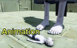 barefoot feet foot_fetish giantess haku_(naruto) mmd stomped stomping tagme trample trampling video