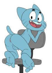 anus ass blue_fur cub feline furry gumball_watterson jerseydevil presenting presenting_anus solo solo_male tagme the_amazing_world_of_gumball young