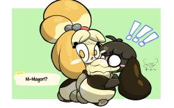 animal_crossing anthro ass balls big_balls big_breasts big_butt big_penis breast_squish breasts brother_(lore) brother_and_sister_(lore) butt_grab canid canine canis clothed clothing collar dialogue digby_(animal_crossing) domestic_dog duo embarrassed exclamation_point female genitals hand_on_butt hi_res hot_dogging hug huge_balls huge_breasts huge_butt huge_cock incest_(lore) isabelle_(animal_crossing) male male/female mammal nintendo penis riding scrudy sex shocked short_stack sibling_(lore) sibling_incest sister_(lore) speech_bubble squish thick_thighs topless topless_anthro topless_female topless_male