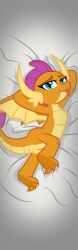 anus dakimakura dragon edit female female_only friendship_is_magic furry metalhead97 my_little_pony orange_skin pussy scalie smolder_(mlp) style_parody