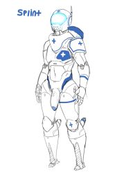 artlegionary large_penis male_only original_character robot robot_boy screen_face splint_(artlegionary) white_skin