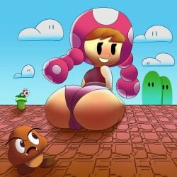 2d ass female goomba hi_res male mario_(series) maskedcube nintendo panties piranha_plant super_mario_bros. toadette video_games