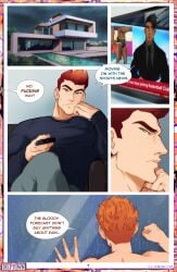bodie_o’toole clothed comic daddy dialogue dilf dilftown father_and_son ginger incest lilprincyvi male male_focus male_only mickey_o’toole peter_o’toole red_hair teen_boy teenager twitter_user_oc