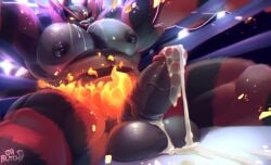 bara cursedmarked incineroar male male_focus male_only male_solo nintendo pokémon_(species) pokemon solo solo_male video_games