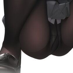 1:1_aspect_ratio 1girls ama_mitsuki close-up female gusset loafers lower_body original panties_under_pantyhose pantsu pantyhose shoes skirt slip-on_shoes solo squatting thighs underwear upscaled upskirt white_background