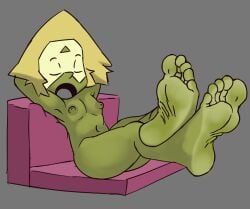 breasts cartoon_network feet foot_fetish foot_focus highlighted_soles maskedcube peridot_(steven_universe) sleeping small_breasts soles steven_universe