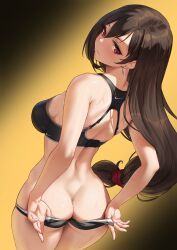 1girls ass big_ass big_butt black_hair bra breasts earrings final_fantasy final_fantasy_vii happymonk long_hair looking_back red_eyes sideboob solar_(happymonk) solo standing thick_thighs thighs tifa_lockhart