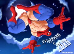 abs biceps bodybuilder legs_spread male male_only marvel marvel_comics muscle muscles muscular muscular_male nipples smooth_skin spider-man thick_thighs thong underwear widebros