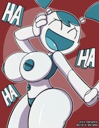 1girls android big_breasts breasts garabatoz jenny_wakeman machine multicolored_body my_life_as_a_teenage_robot nipples robot screw_nipples smooth_skin solo_female voluptuous xj-9