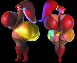 1girls 3d bimbo din high_heel_boots high_heels hyper_bimbo jackd22 oracle_of_seasons red_hair revealing_clothes seductive_smile stripper the_legend_of_zelda