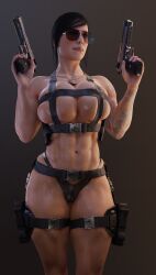 1girls 3d abs aviator_sunglasses batesz blender breast_press breasts brown-tinted_eyewear bursting_breasts call_of_duty female female_only huge_breasts mara_(cod) muscles muscular muscular_female solo sunglasses thick_thighs tinted_eyewear wide_hips