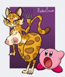 1girls anthro areolae ass barefoot big_ass big_breasts big_butt breasts clawroline claws claws_out completely_naked completely_nude completely_nude_female curvy_figure felid female female_focus female_only female_solo full_body furry kirby_(series) kirby_and_the_forgotten_land leopard leopard_ears leopard_girl leopard_tail looking_at_viewer makeup mammal naked naked_female nintendo nipples nude nude_female pantherine pawpads robocream smile solo solo_female spots thick_thighs thighs tuft video_games voluptuous wide_hips