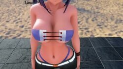 1girls 3d animated ariake_(kantai_collection) beach beltbra curvy dancing denim_shorts female hat highleg highleg_panties huge_ass kantai_collection large_ass large_breasts mikumikudance mmdlinuxdx mp4 music nipples outdoors ponytail purple_eyes purple_hair pussy shake_it_(song) shorts sound stripping sunglasses sunglasses_on_head thick_thighs video