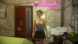 1girls 3d animated areola breasts_out breasts_outside capcom exposed_breasts jill_valentine jill_valentine_(sasha_zotova) large_breasts lecok3d nemesis_(resident_evil) nipples no_bra no_sound resident_evil resident_evil_3 resident_evil_3_remake tagme tubetop video