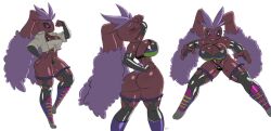 2022 aeolus06 anthro ass blush breasts closed_eyes edit female fighting_pose lopunny nintendo original pokemon pokemon_(species) pose solo thick_thighs video_games