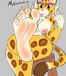 5_toes anthro areola barefoot breasts clawroline claws feet felid female foot_fetish foot_focus hi_res humanoid_feet kirby_(series) kirby_and_the_forgotten_land leopard mammal nintendo nipples nude pantherine paws sharp_claws soles solo tagme toes vendetta892 video_games