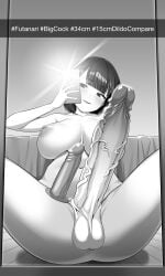 1futa areolae balls bangs big_balls big_breasts big_penis black_hair blush breasts camera_flash dildo english erection futa_only futanari gomu_(artist) han_jihye han_jihye_(gomu) huge_cock human measurements mirror_selfie nipples nude penis penis_size_comparison penis_size_difference phone selfie sex_toy sitting smug snapchat social_media solo spread_legs text translated uncensored veiny_penis