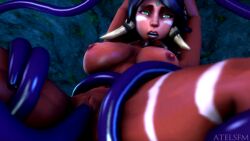 3d animated ass atelsfm baron_nashor breasts gif league_of_legends looking_pleasured loop multiple_penetration nidalee open_mouth pussy red_body red_skin riot_games tentacle tentacle_monster tentacle_rape tentacle_sex thighs white_markings