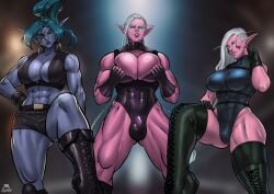 1futa 2girls abs athletic athletic_female athletic_futanari balls big_breasts blue_body blue_hair blue_skin boots bottomless breasts bulge catias cleavage clothed clothing elf elf_ears elf_female elf_futanari erisandra_(oc) eye_patch face_tattoo female fit fit_female fit_futanari flaccid futanari gloves gotalex humanoid kimiria_(oc) large_boobs large_breasts looking_at_viewer looking_down muscles muscular muscular_arms muscular_female muscular_futanari muscular_legs muscular_thighs night_elf night_elf_female night_elf_futa palgirls partially_clothed penis pink_body pink_skin point_of_view ponytail pov prettyandlethal standing stepped_on tactical_gear tactical_gloves tactical_vest tattoo thighhighs thighs twin_braids vest warcraft white_hair world_of_warcraft