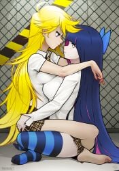 2girls female fenixman12 fully_clothed panty_&_stocking_with_garterbelt panty_anarchy sfw_version stocking_anarchy tagme yuri