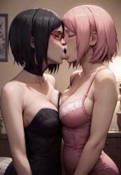 2girls adult_and_teenager age_difference ai_generated animated babydoll black_hair civitai glasses height_difference incest kissing light-skinned_female lingerie mikey-rg97 milf mother_and_daughter naruto naruto_shippuden no_sound pink_hair sakura_haruno sarada_uchiha shorter_than_30_seconds tagme teenager uncanny_valley video yuri