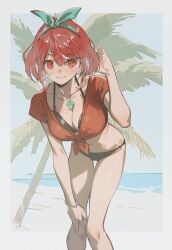 breasts core_crystal e51rw0l female female_only nintendo pyra red_eyes red_hair short_hair solo xenoblade_(series) xenoblade_chronicles_2