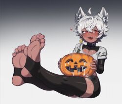 1femboy catboy cum_in_pumpkin feet femboy foot_fetish foot_focus footwear fuwafa fuwafavt gay halloween pumpkin smug thighhighs virtual_youtuber vtuber yaoi younger_male