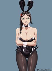 black_clover breasts bunny_costume bunny_ears bunny_girl bunnysuit cleavage cleavage_overflow large_breasts pantyhose thighs tight_clothing tights yami_ichika