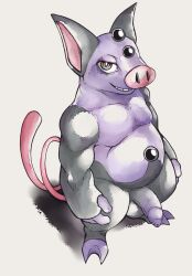 anthro balls belly chubby_male domestic_pig draite foreskin genitals grin grumpig looking_at_viewer male male_only mammal nintendo penis pokémon_(species) pokemon slightly_chubby smile solo suid suina sus_(pig) video_games