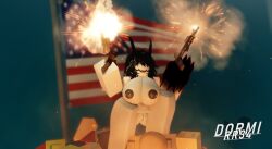 1girls 3d 4th_of_july big_breasts breasts crimstuff firearm gun independence_day nipples nude pussy roblox robloxian source_request tagme