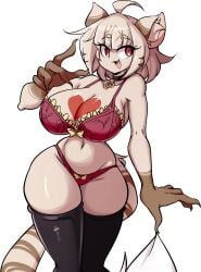 1girls big_breasts bra breasts cleavage feline felis_(lucyfercomic) female furry huge_breasts lingerie lucyfercomic original tagme thick_thighs wide_hips