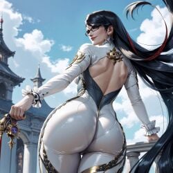 ai_generated ass ass_focus bayonetta bayonetta_(character) long_hair tight_fit