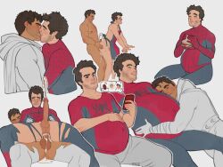 2boys anal darkandgoofy gay kissing male_focus male_only marvel mpreg peter_b_parker peter_parker spider-man spider-man:_into_the_spider-verse torn_clothes yaoi