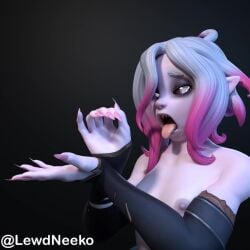 1girls 3d animated animation ball_fondling_gestute breasts breasts_out briar_(league_of_legends) detached_sleeves dyed_hair exposed_breasts exposed_nipples fellatio fellatio_gesture female female_only gradient_hair handjob_gesture horny_female league_of_legends lewd_gesture lewdneeko mp4 naked naked_female nipples no_sound nude nude_female pale-skinned_female pale_skin sex_gesture sharp_teeth shorter_than_10_seconds small_breasts solo solo_female tagme tongue tongue_out tounge_out vampire video white_hair