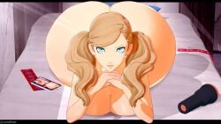 1girl ann_takamaki ass atlus big_breasts blonde_hair bottom_heavy breasts cyshen female female_only gigantic_ass huge_ass human looking_at_viewer megami_tensei nude persona persona_5 solo solo_female wide_hips