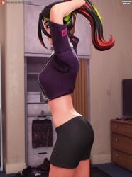 3d 3d_(artwork) darkbahamuth fortnite helsie_(fortnite) petite pinup sfw teenager