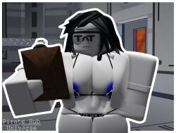 1girls 3d areola_slip artist_request big_breasts breasts female lingerie roblox robloxian source_request suggestive tagme