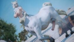 1futa 3d augustinee breasts centaur equine futa_only futanari futataur gag gagged hooves horsecock horsecock_futanari monster monster_girl peeing short_hair solo urination white_hair